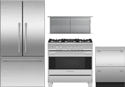 4 Piece Package Includes Refrigerator, Range, Hood And Dishwasher